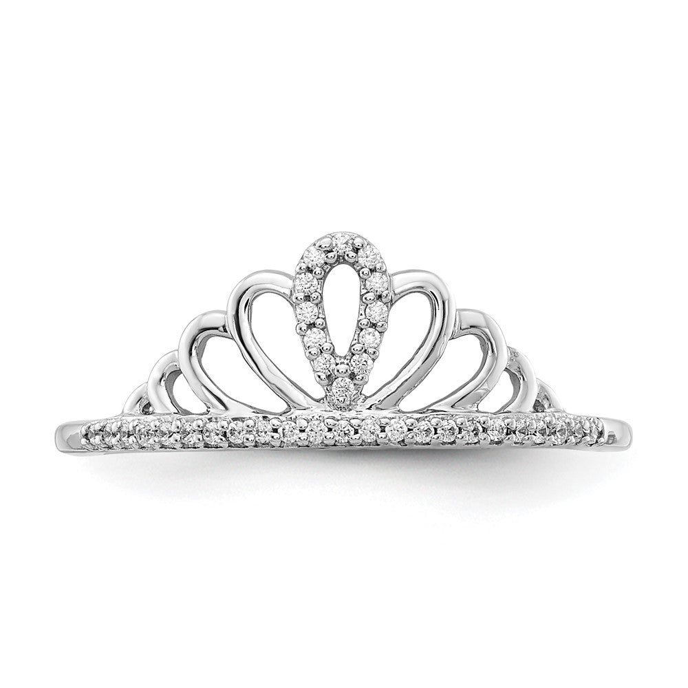 14K Weißgold Diamant Tiara Ring