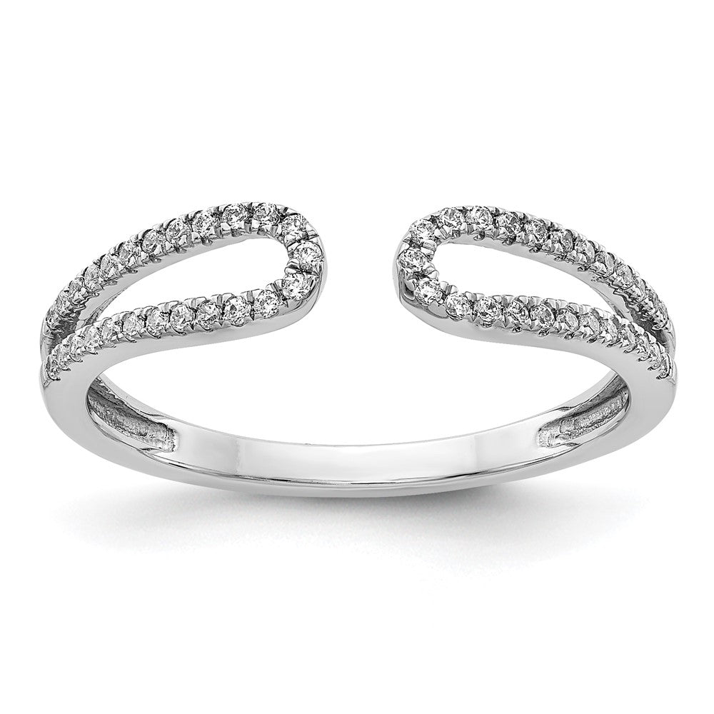 14K Weißgold Ring mit natürlichen Diamanten, 0,2 ct Gesamtgewicht