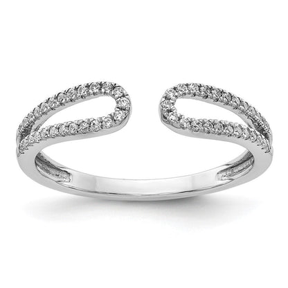 14K Weißgold Ring mit natürlichen Diamanten, 0,2 ct Gesamtgewicht