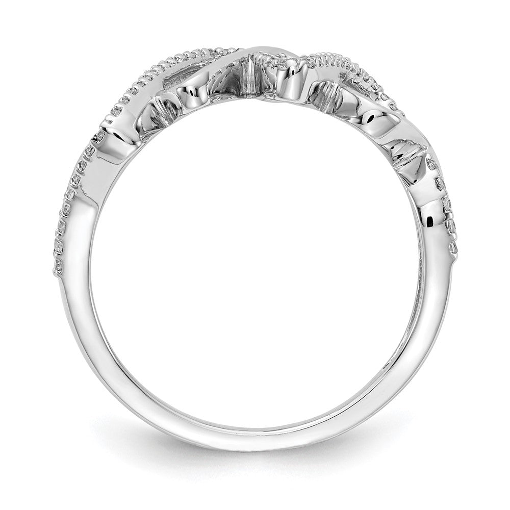 14K Weißgold Ring mit natürlichen Diamanten, 0,204 ct Gesamtgewicht