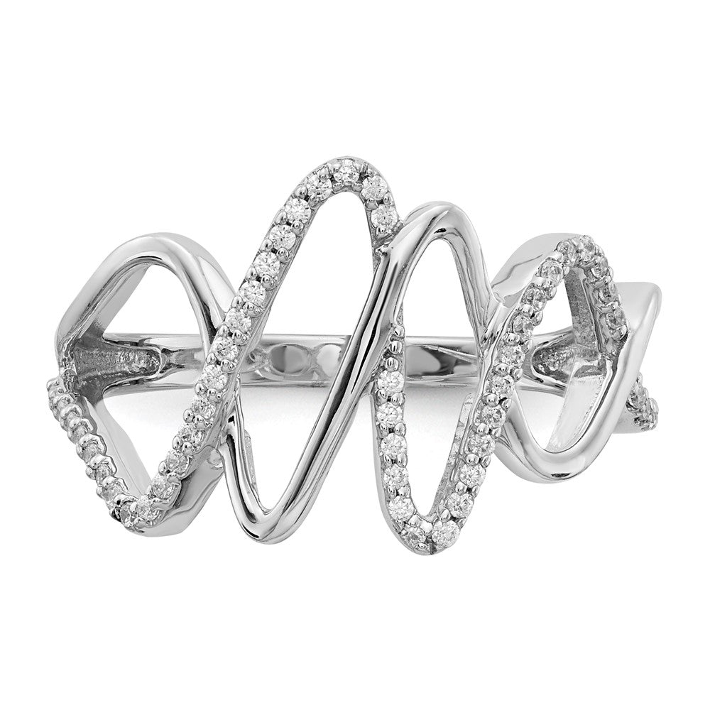 14K Weißgold Ring mit natürlichen Diamanten, 0,204 ct Gesamtgewicht