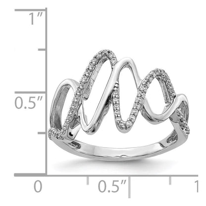 14K Weißgold Ring mit natürlichen Diamanten, 0,204 ct Gesamtgewicht