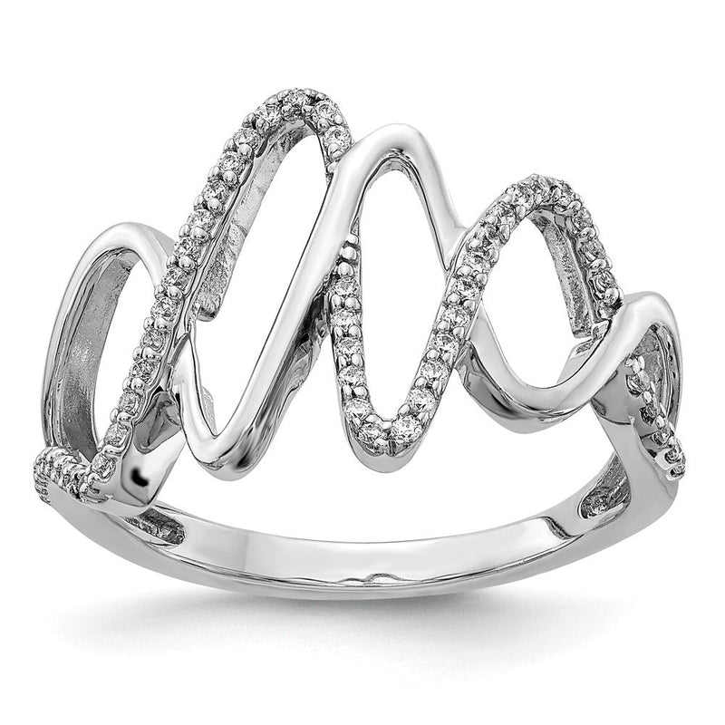 14K Weißgold Ring mit natürlichen Diamanten, 0,204 ct Gesamtgewicht