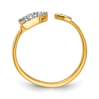 14K Gelbgold Pfeilring mit natürlichem Diamant