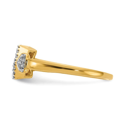 14K Gelbgold Pfeilring mit natürlichem Diamant