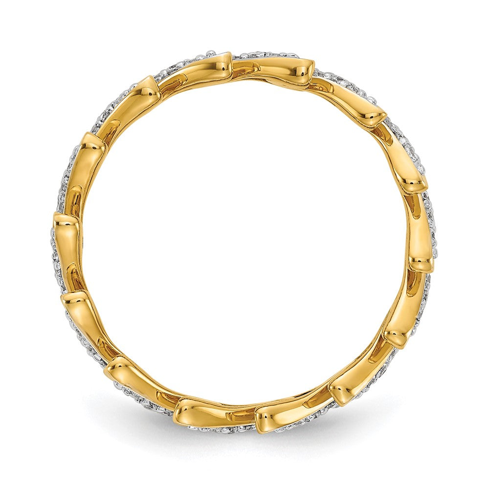 14K Gelbgold Fashion-Ring mit natürlichen Diamanten