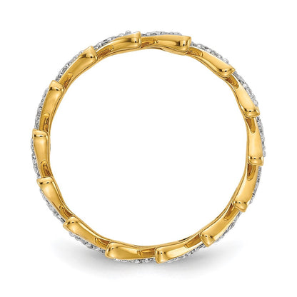 14K Gelbgold Fashion-Ring mit natürlichen Diamanten