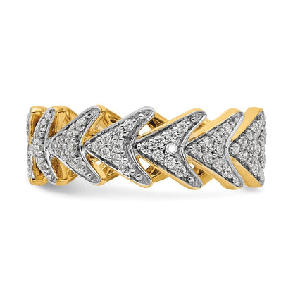 14K Gelbgold Fashion-Ring mit natürlichen Diamanten
