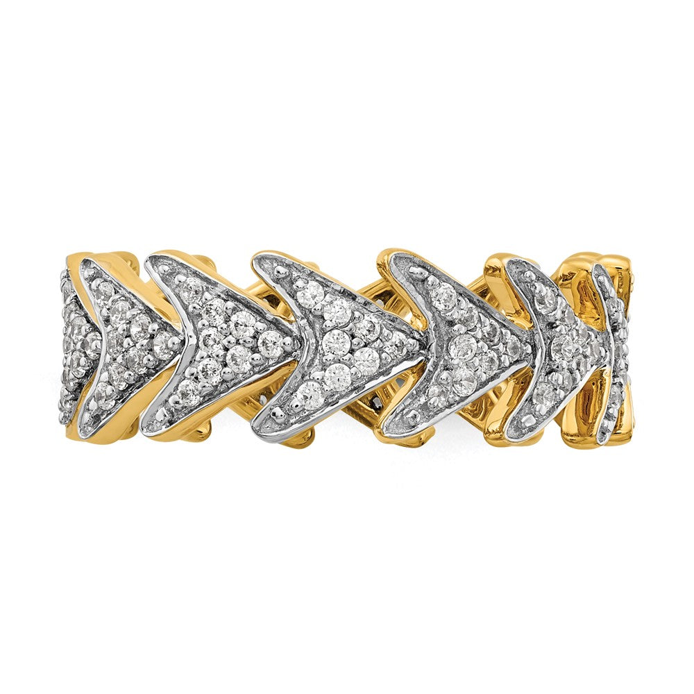 14K Gelbgold Fashion-Ring mit natürlichen Diamanten