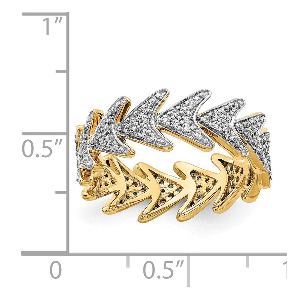 14K Gelbgold Fashion-Ring mit natürlichen Diamanten