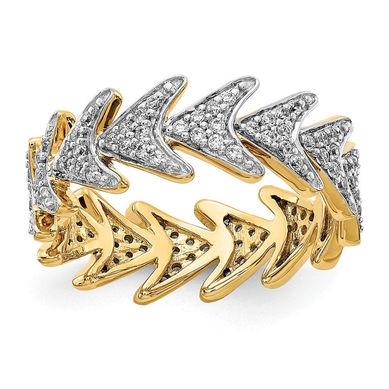 14K Gelbgold Fashion-Ring mit natürlichen Diamanten