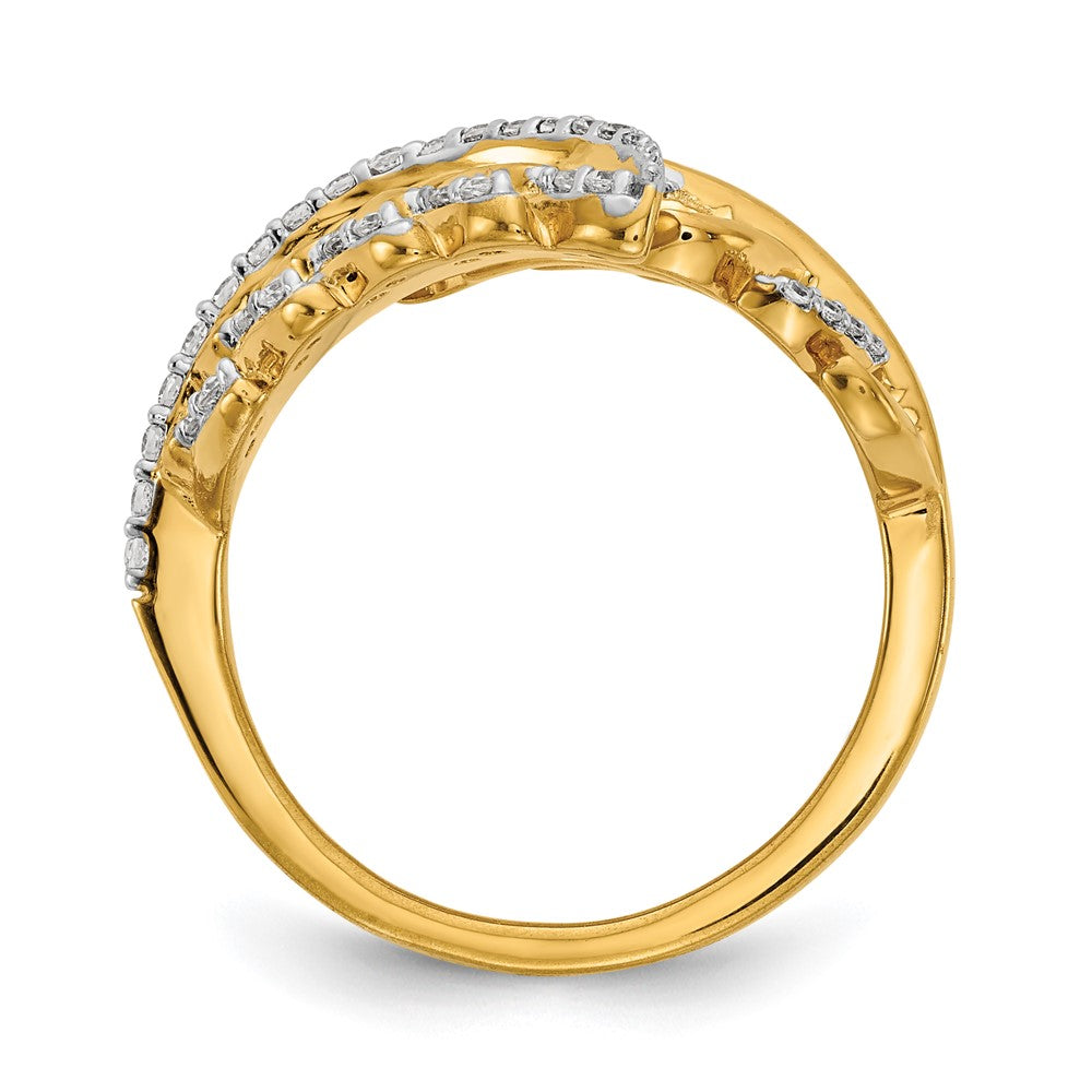 14K Gelbgold Diamant-Federring, echt