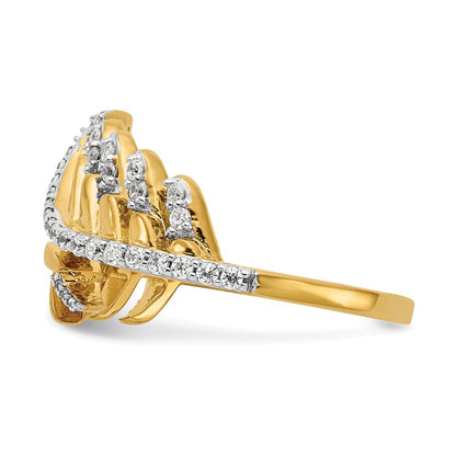 14K Gelbgold Diamant-Federring, echt