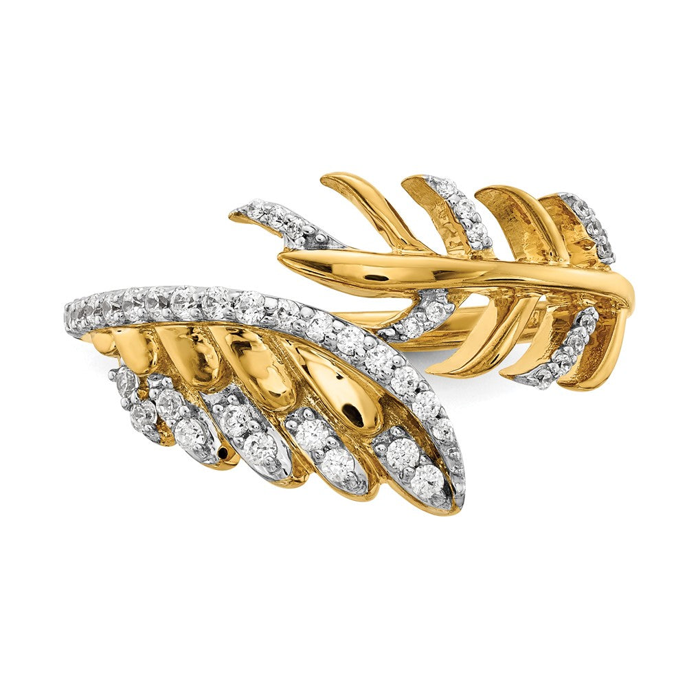 14K Gelbgold Diamant-Federring, echt