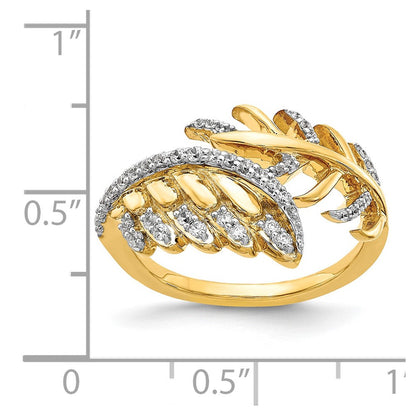 14K Gelbgold Diamant-Federring, echt