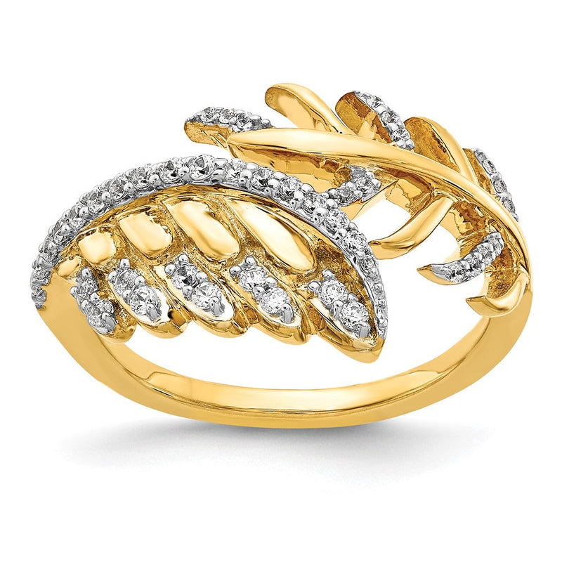 14K Gelbgold Diamant-Federring, echt