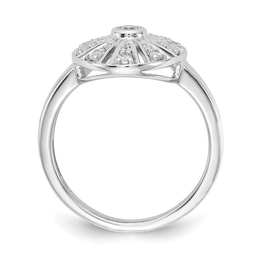 14K Weißgold Vintage-Ring mit natürlichen Diamanten