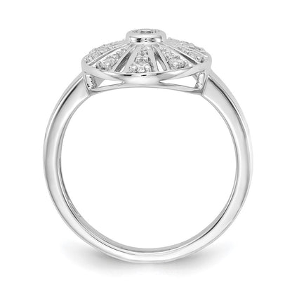 14K Weißgold Vintage-Ring mit natürlichen Diamanten
