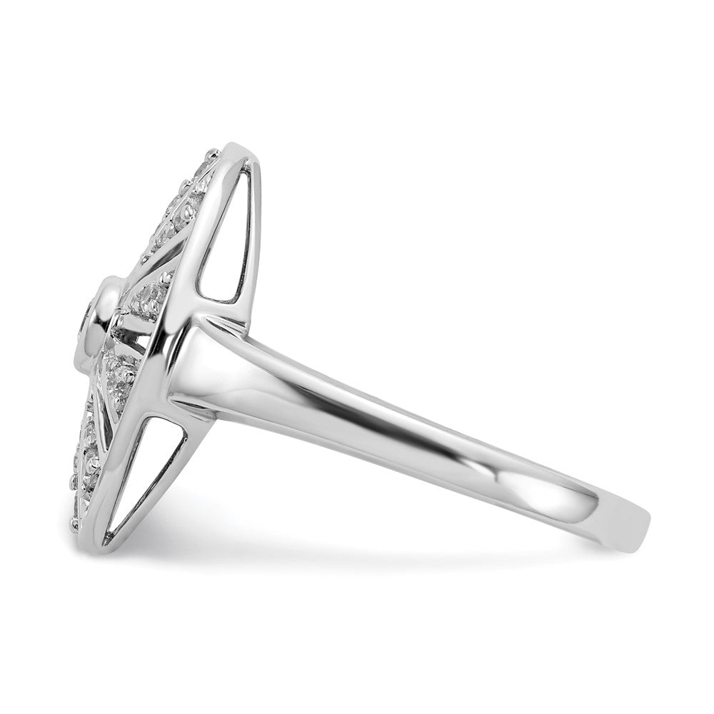 14K Weißgold Vintage-Ring mit natürlichen Diamanten