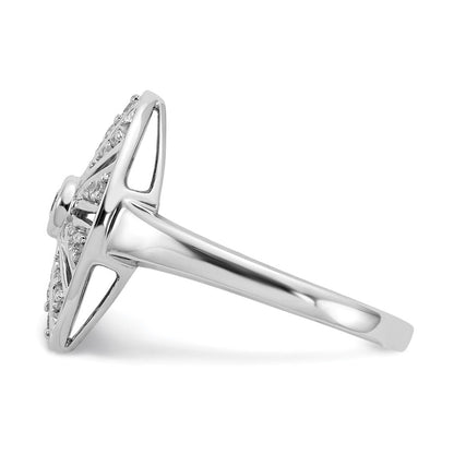 14K Weißgold Vintage-Ring mit natürlichen Diamanten
