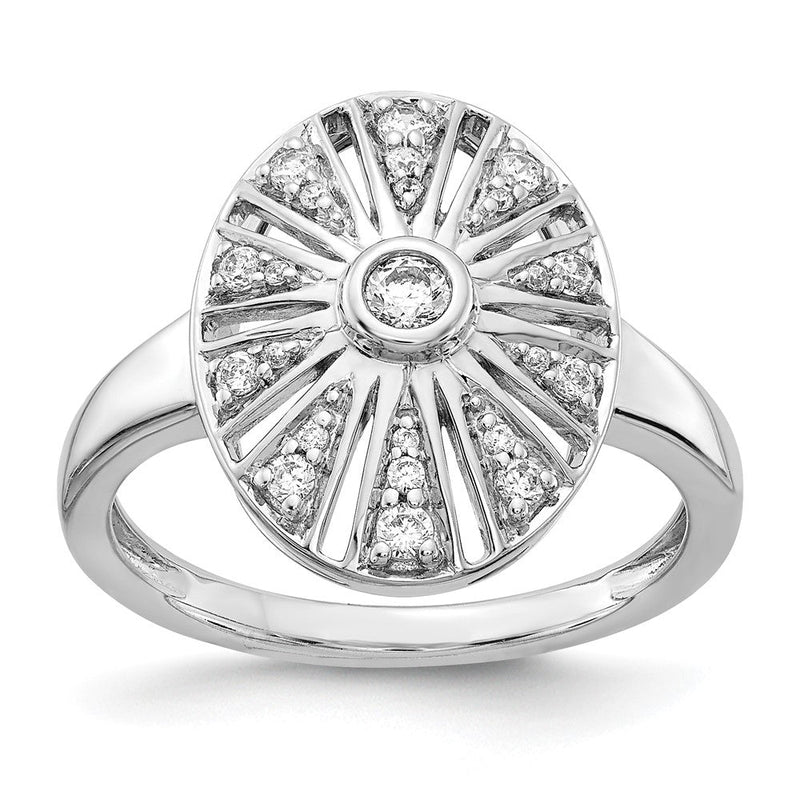 14K Weißgold Vintage-Ring mit natürlichen Diamanten