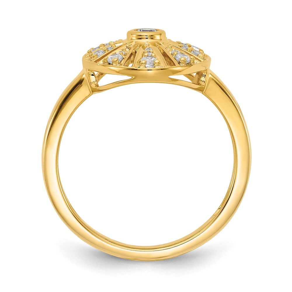14K Gelbgold Vintage-Ring mit natürlichen Diamanten