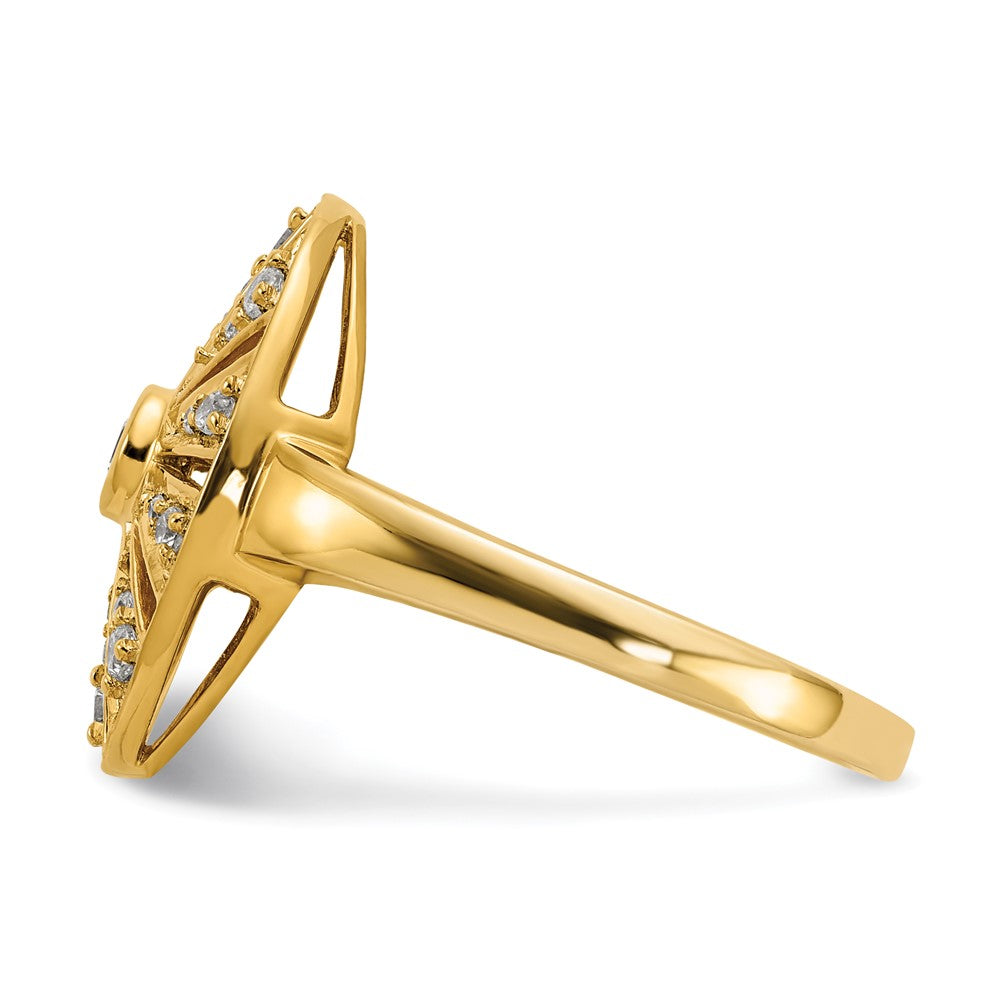 14K Gelbgold Vintage-Ring mit natürlichen Diamanten