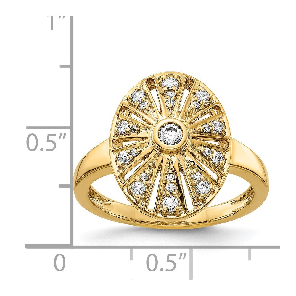 14K Gelbgold Vintage-Ring mit natürlichen Diamanten