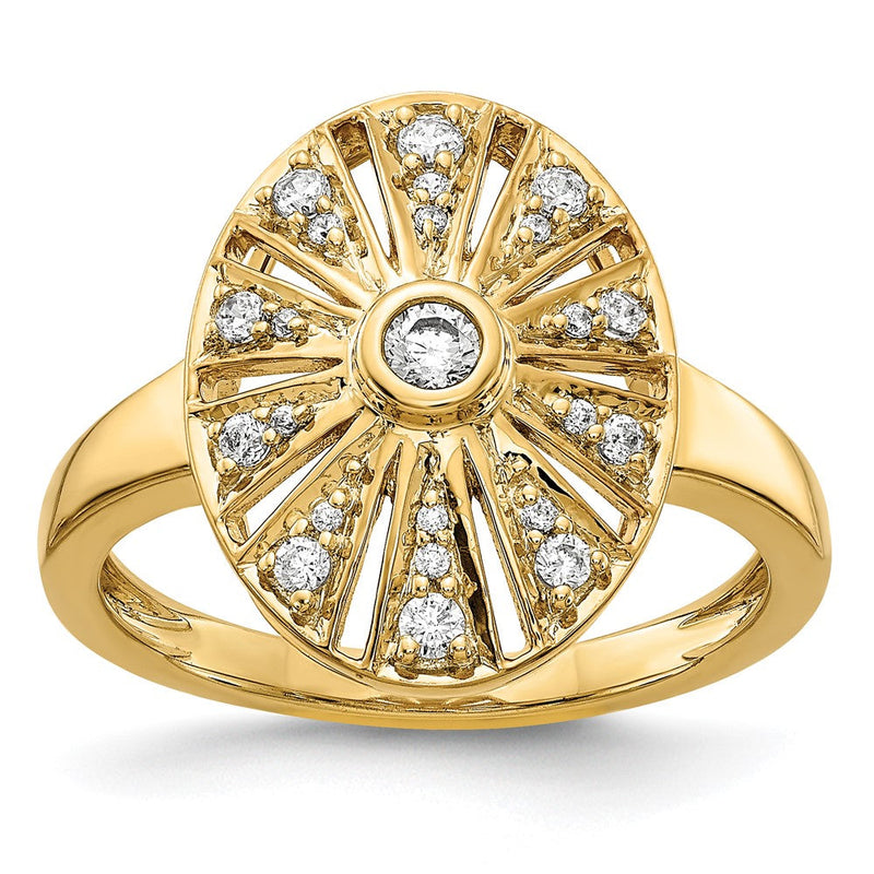 14K Gelbgold Vintage-Ring mit natürlichen Diamanten