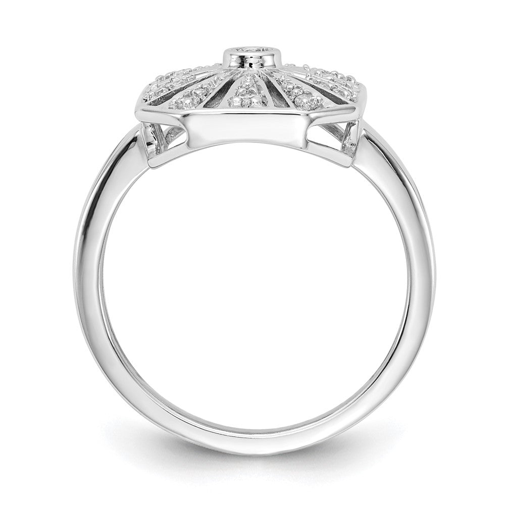 14K Weißgold Vintage-Ring mit natürlichen Diamanten