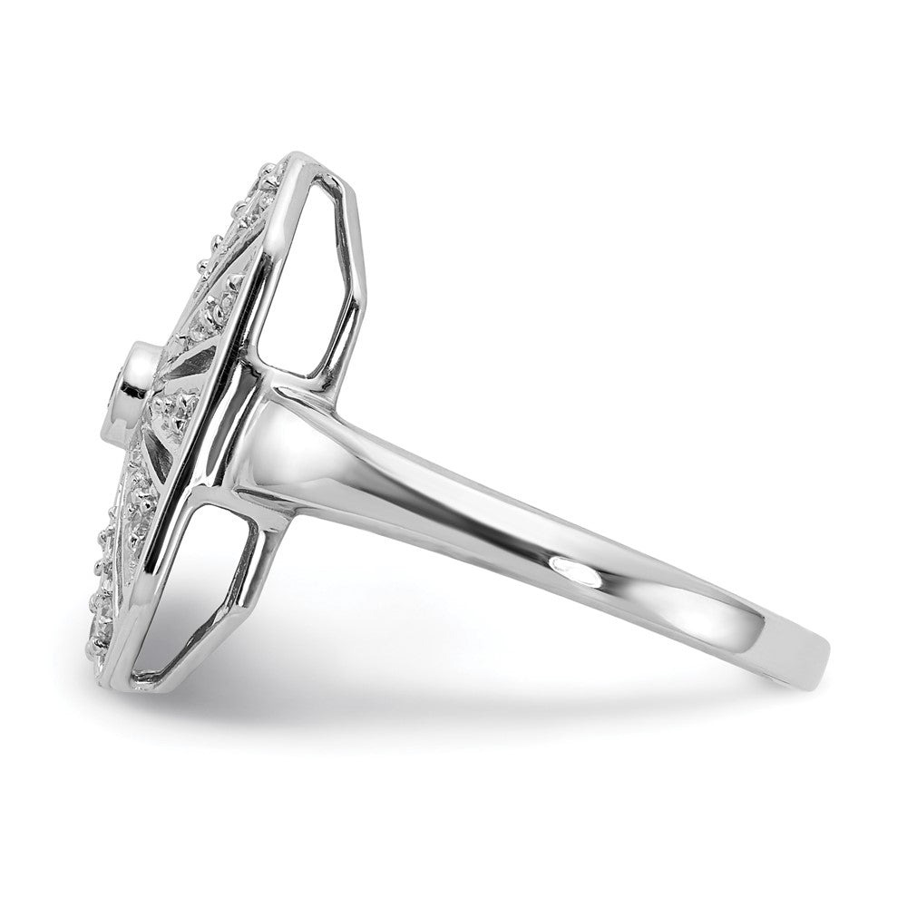 14K Weißgold Vintage-Ring mit natürlichen Diamanten