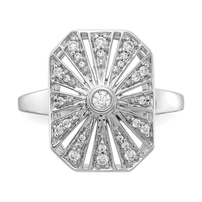 14K Weißgold Vintage-Ring mit natürlichen Diamanten