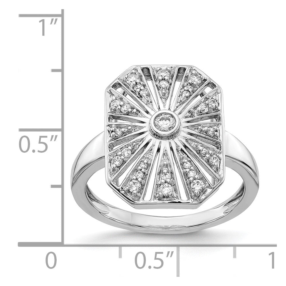 14K Weißgold Vintage-Ring mit natürlichen Diamanten