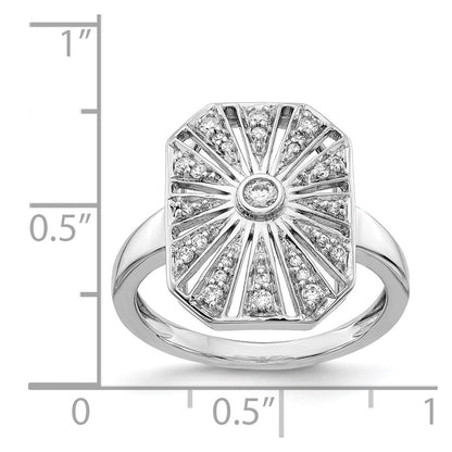 14K Weißgold Vintage-Ring mit natürlichen Diamanten