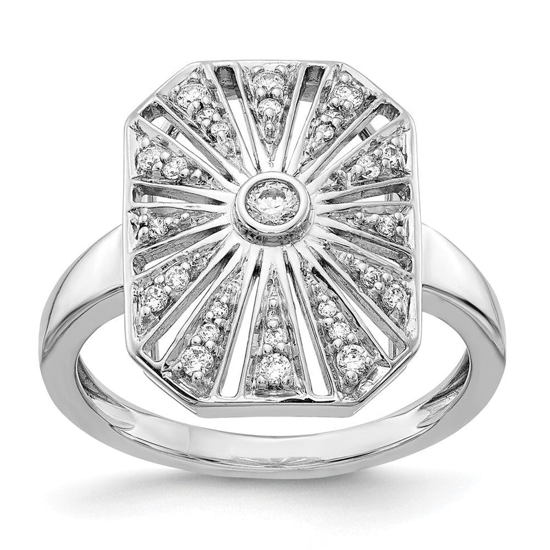 14K Weißgold Vintage-Ring mit natürlichen Diamanten