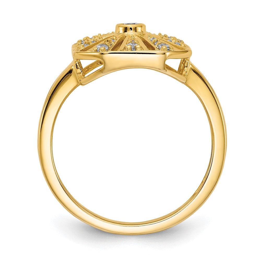 14K Gelbgold Vintage-Ring mit natürlichen Diamanten
