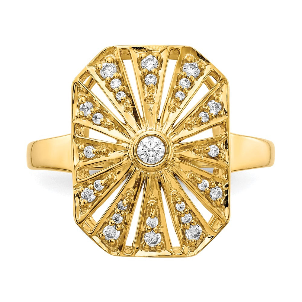 14K Gelbgold Vintage-Ring mit natürlichen Diamanten