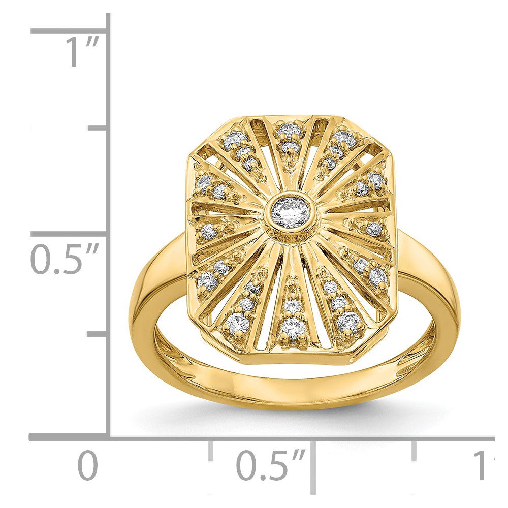14K Gelbgold Vintage-Ring mit natürlichen Diamanten