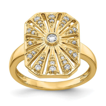 14K Gelbgold Vintage-Ring mit natürlichen Diamanten