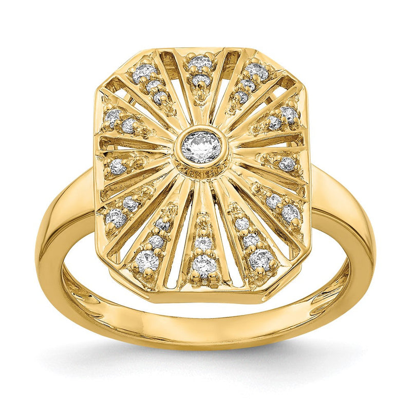 14K Gelbgold Vintage-Ring mit natürlichen Diamanten