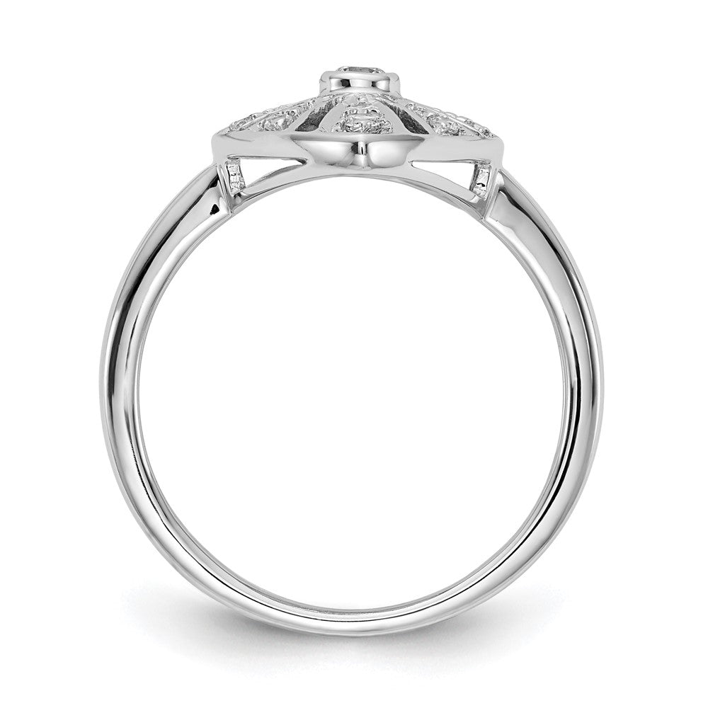 14K Weißgold Vintage-Ring mit natürlichen Diamanten