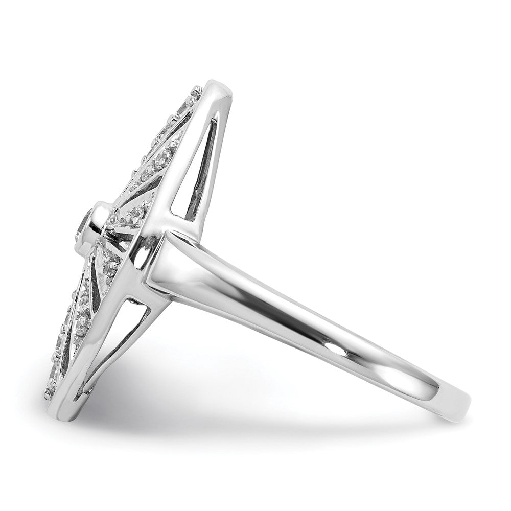 14K Weißgold Vintage-Ring mit natürlichen Diamanten