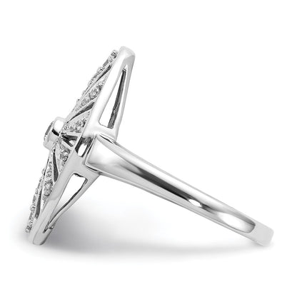 14K Weißgold Vintage-Ring mit natürlichen Diamanten
