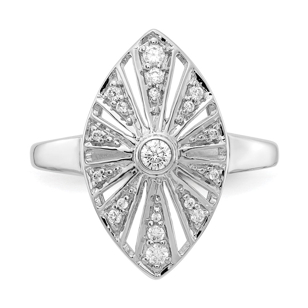 14K Weißgold Vintage-Ring mit natürlichen Diamanten