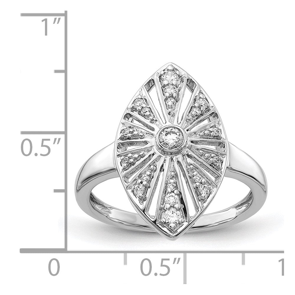 14K Weißgold Vintage-Ring mit natürlichen Diamanten