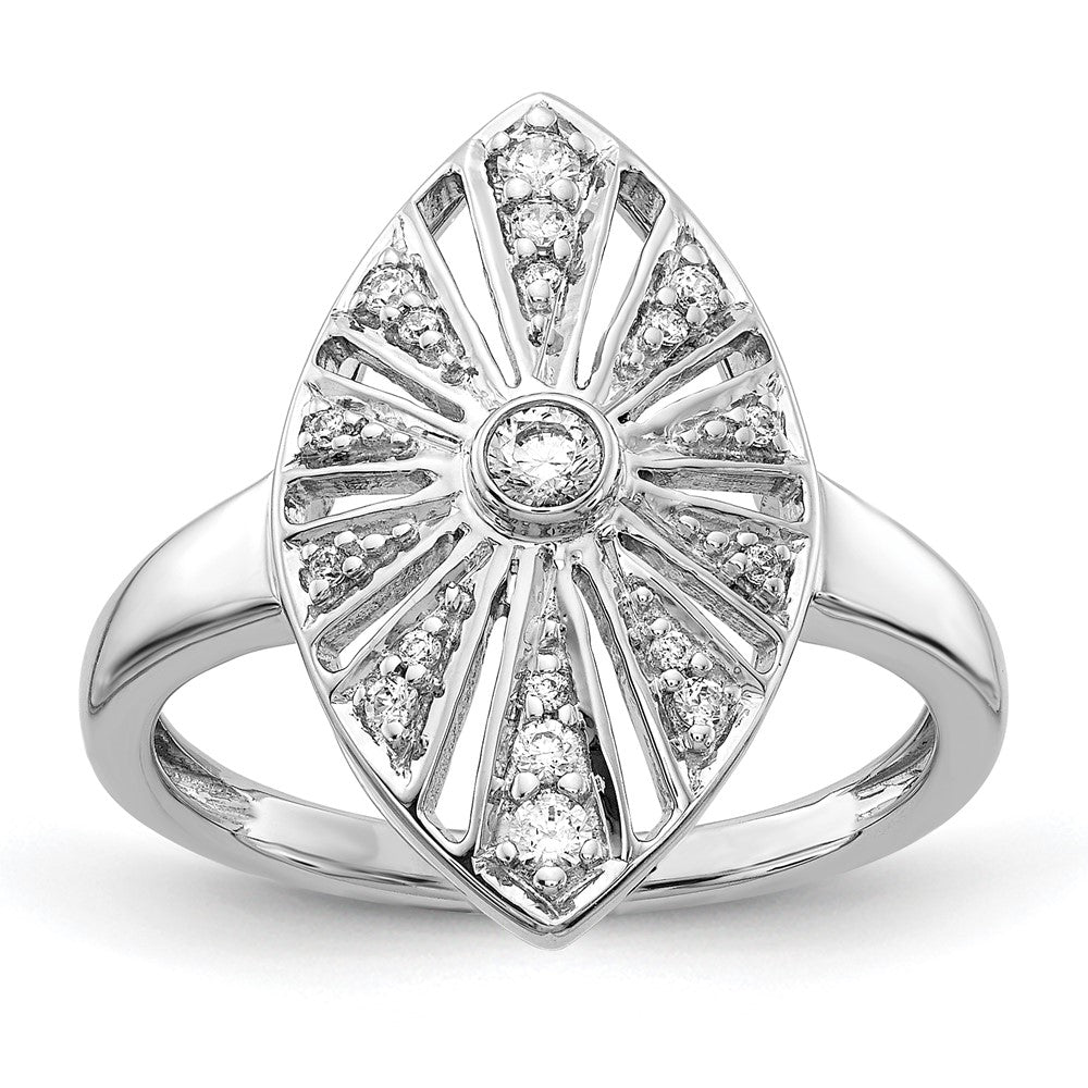 14K Weißgold Vintage-Ring mit natürlichen Diamanten