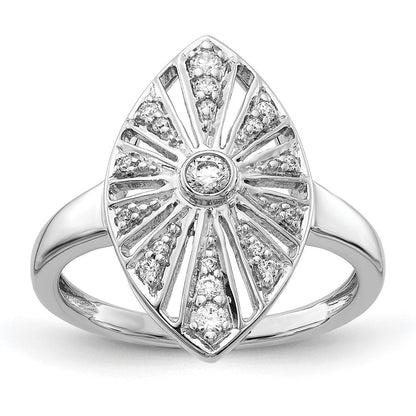 14K Weißgold Vintage-Ring mit natürlichen Diamanten