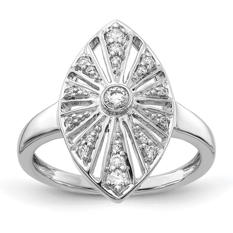 14K Weißgold Vintage-Ring mit natürlichen Diamanten