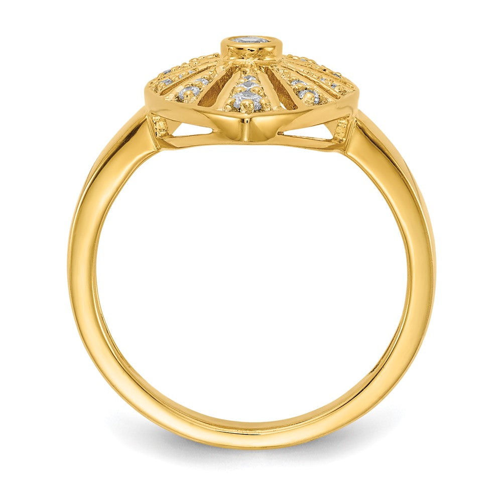 14K Gelbgold Diamant Vintage Ring