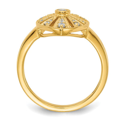 14K Gelbgold Diamant Vintage Ring